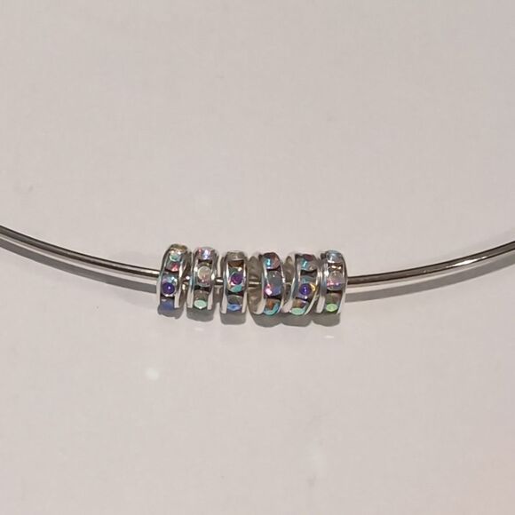 6 Iridescent 8mm Rondelle Spacer Beads - Picture 2 of 4